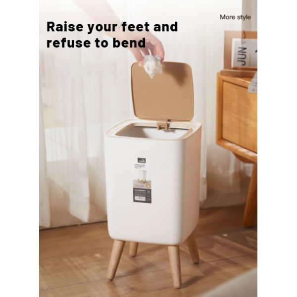 Square Dustbin Household Living Room Bedroom Hotel Commercial Room Creative Tall Trash Can with Lid
