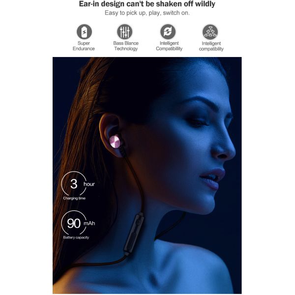 Wear Resistant Necklace Wireless Stereo Earphone 2.4GHz 10mm Speaker