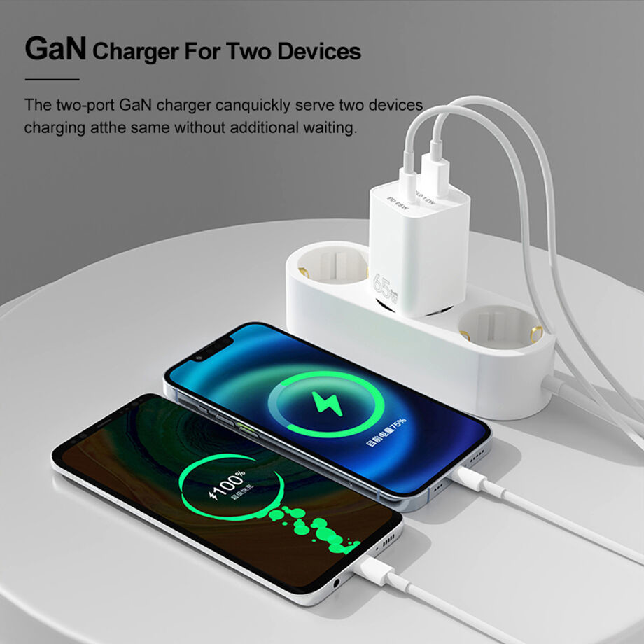 65 Вт USB C быстрое зарядное устройство блок 2 порт адаптер питания для MacBook Pro / ноутбука / iPhone