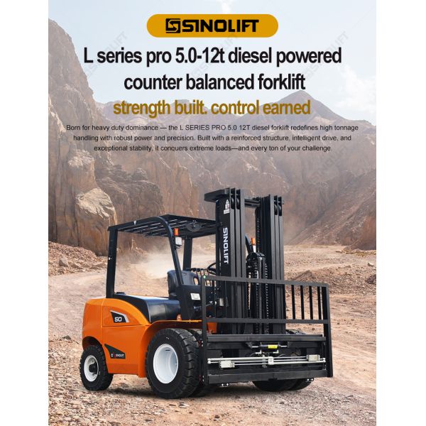 L SERIES PRO 5.0-12T Diesel Powered Counter Balanced Forklift with OEM Manufacturer Service