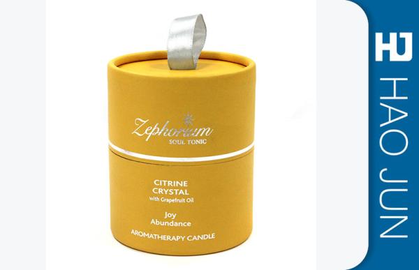 Yellow Color Cardboard Candle Boxes Candle Gift Tube Packaging