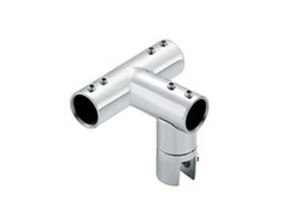 Glass Clamp Type Glass Door Accessories , Circular Tube Sliding Door Fittings