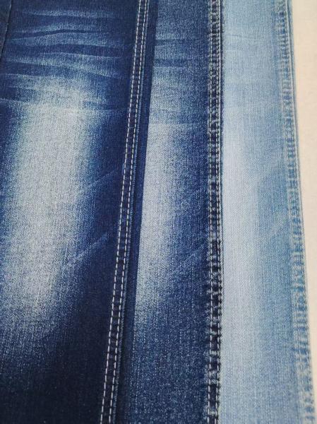 75%Cotton Vertical Bamboo Yarn Stretch 9.1oz Denim Fabric 10S For Lady Jeans
