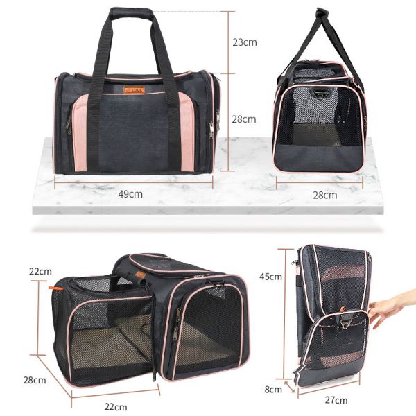 OEM / ODM Custom Expandable Pet Carrier Clear Breathable Pet Cat Bag For Travel
