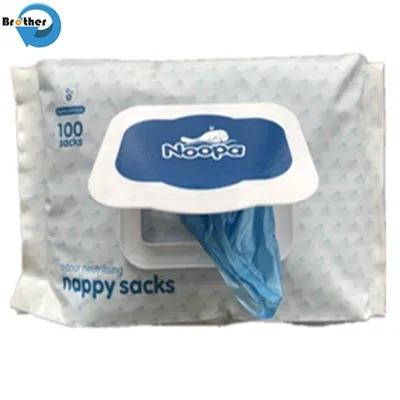 HDPE Scented Baby Diaper Bags Odor-Neutralizing Leak-Proof Disposable Bags for Newborns and Toddlers