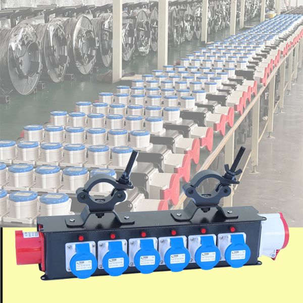CEE 32A 5P Input 16A Output 6-Socket Stage Portable Splitter Box Equipment Power Distribution