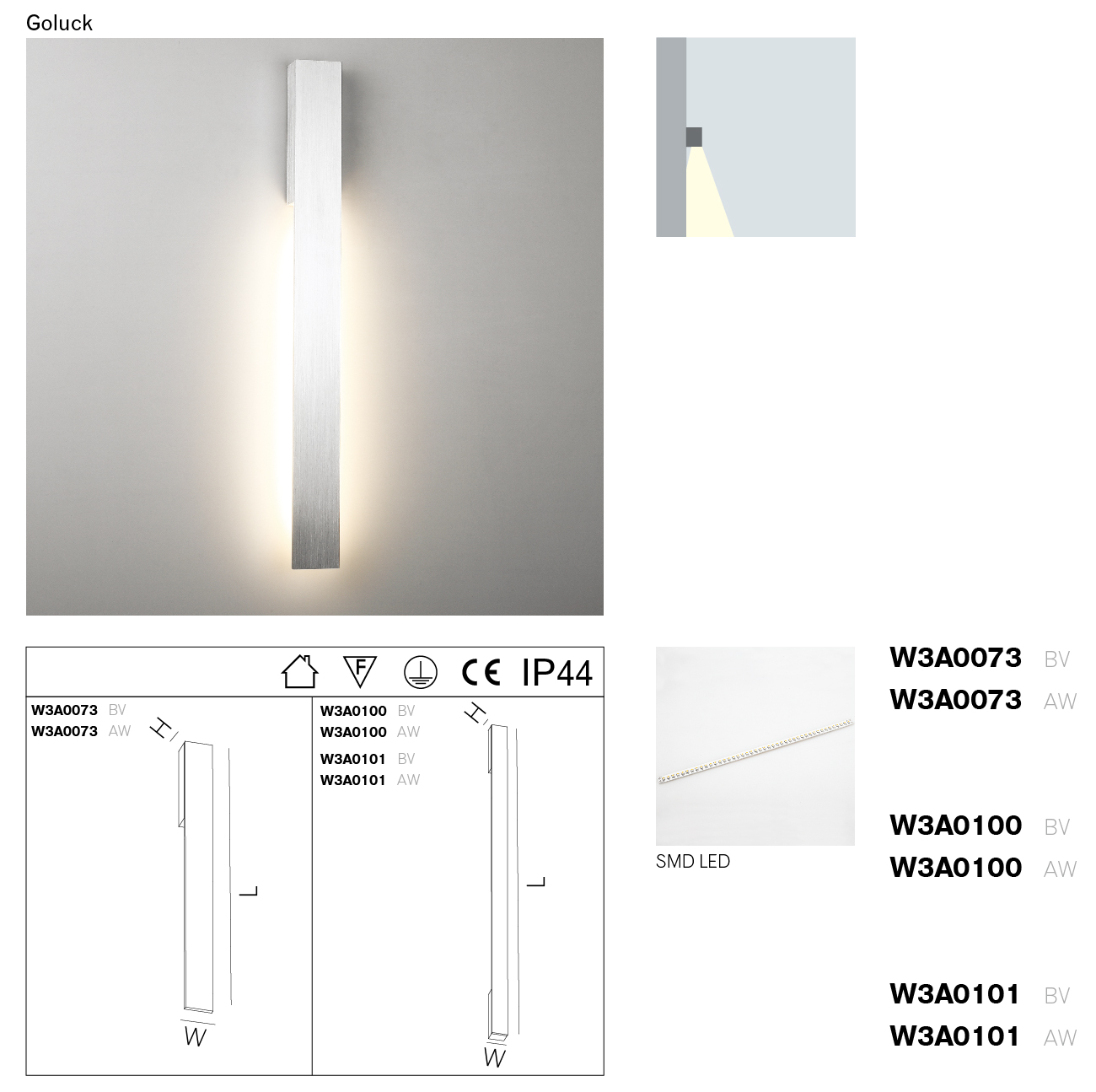 3.6W Interior SMD LED Wall Light / LED Bathroom Light 2700K 3000K 4000K 5000K