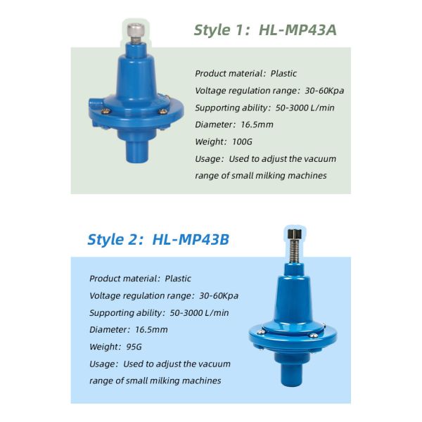 Portable Milking Machine Vacuum Regulator for Adjusting The Vacuum Level