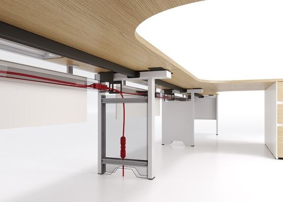 Lido Bench Workstation with π-Shaped Steel Legs Extended Curved Tabletops and Flexible Configurations