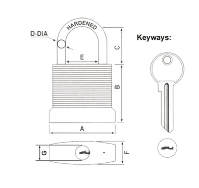 Steel Laminated Keyed Padlock with 2 Brass Keys Heavy Duty Weatherproof Outdoor Use Custom Logo
