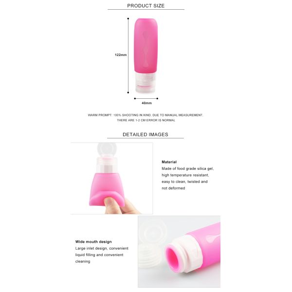 Refillable перемещение силикона доказательства утечки разливает по бутылкам для проводника шампуня