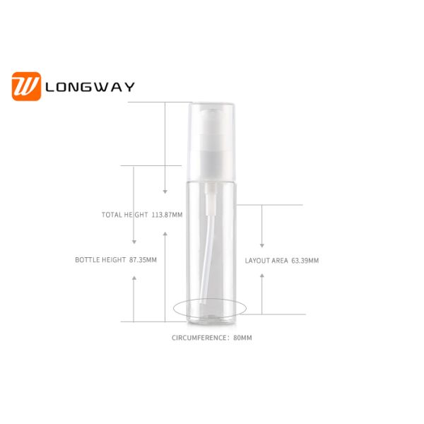 30ml clear plastic PET bottle with PP treatment pump dispenser for lotion cream bottle