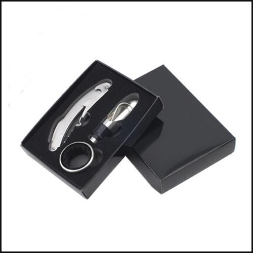 New Arrival 3pcs set Promotional gift wood stainless steel wood bottle opener corkscrews