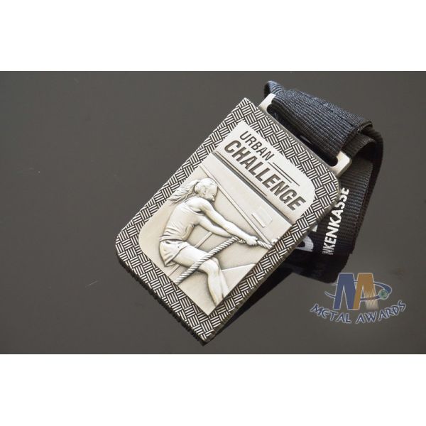 Die Cast 3D Relief Medals For Club / Figure Sandblast Background