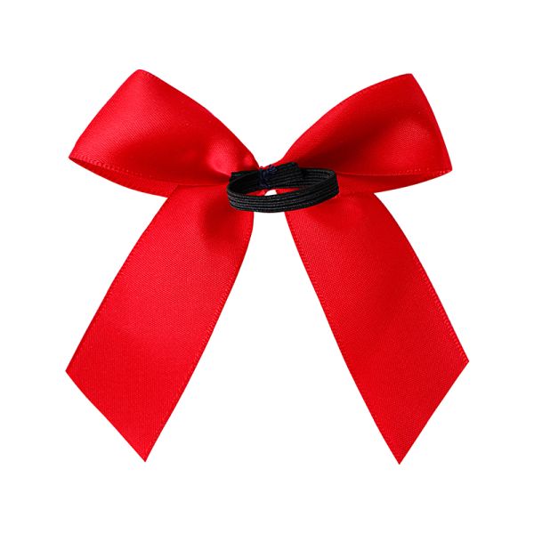 Red MSD Ribbon Handmade Blue Satin Ribbon Bow With Elastic Ribbon And Bells Support Custom Logo