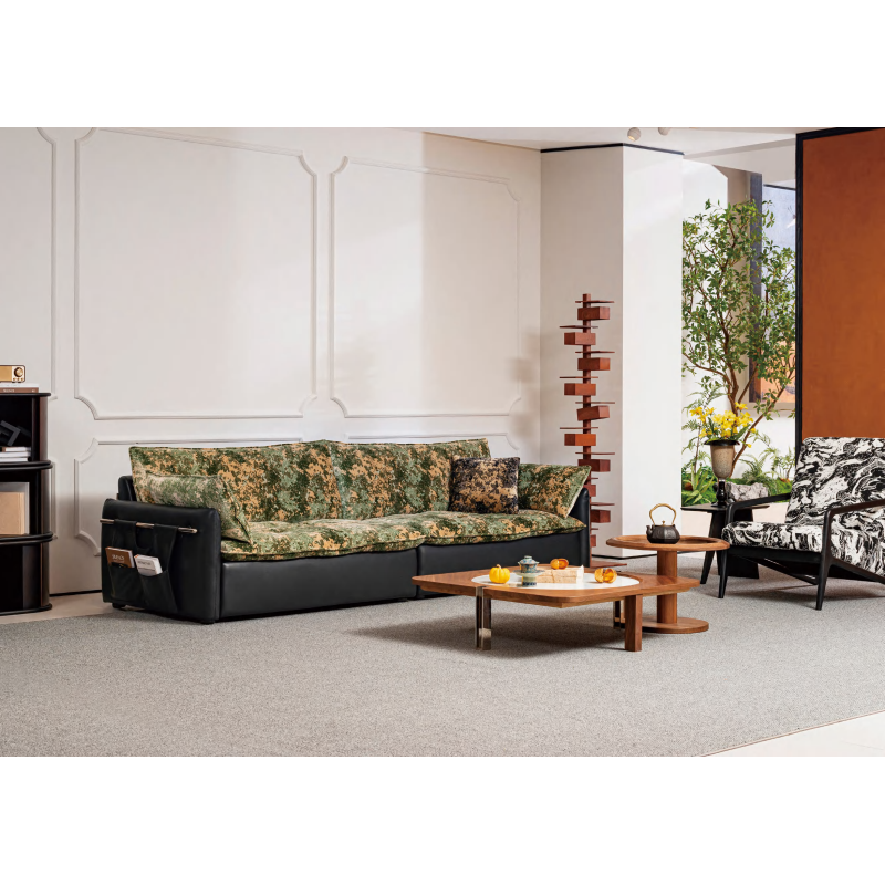 Modern retro fabric leather splicing sofa , hotel furniture