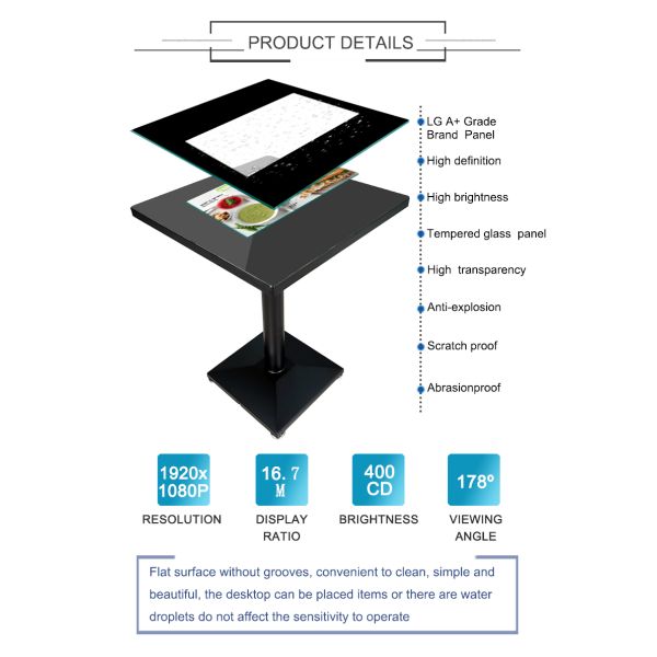 ROHS закалило стекло журнального стола касания 178 градусов касание умного Multi