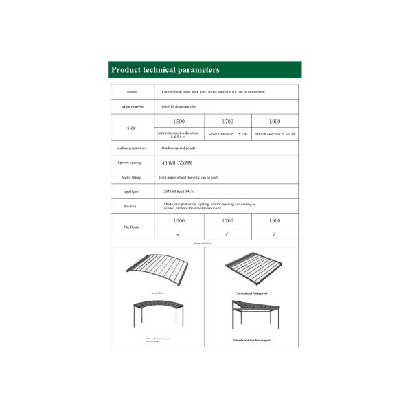 Waterproof Retractable Awning with Aluminum Frame Polyester Sail-Outdoor Patio Canopy 6m Projection Customizable Dimensions