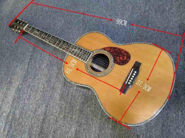 39 inches ooo45s Acoustic Guitar Top AAA Solid Red Cedar Abalone Binding Body With Fishman Pickups Rosewood fingerboard