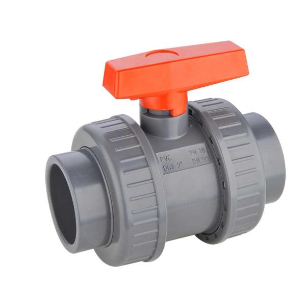 Water PVC True Union Ball Valve Lightweight Anticorrosive Grey Color