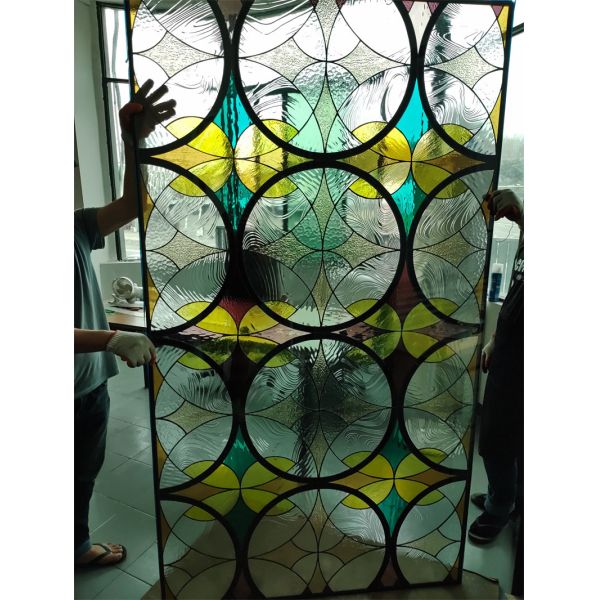 Искусство Мозаичное стекло Витриновое стекло Сварка Декоративные двери и окна Тиффани Мозаичное церковное стекло