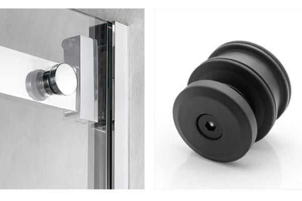 Round Tray Shape Black Sliding Shower Door Kit for 8-12mm Safe Glass Hardware Included