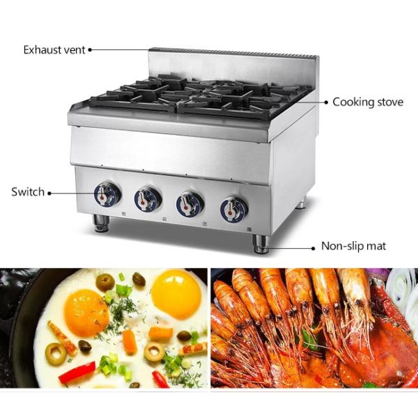 Adjustable Legs 600mm 2800Pa Restaurant Cooking Equipment
