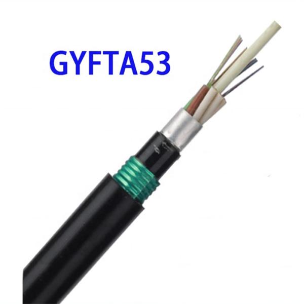 Revestimento dobro enterrado direto da fita de aço blindada do cabo de fibra ótica GYTA53 subterrâneo Singlemode exterior