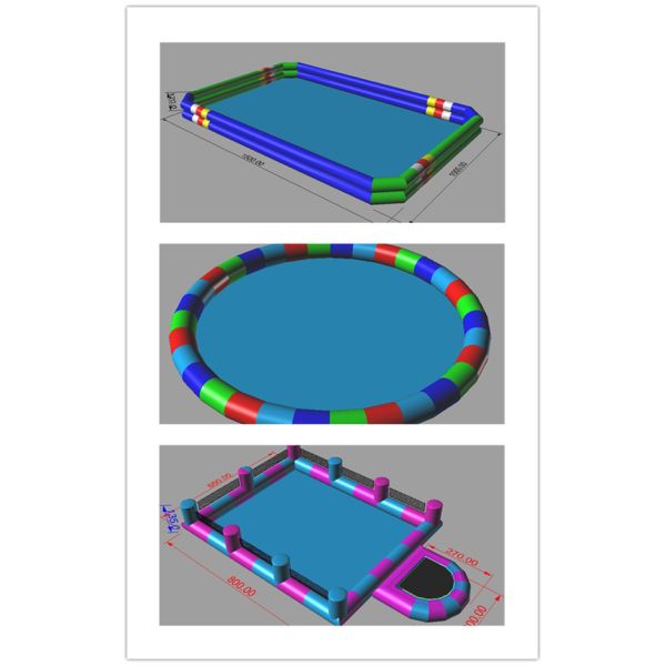 Commercial Children Inflatable Water Pool 7m x 9m For Backyard Blow Up Water Park