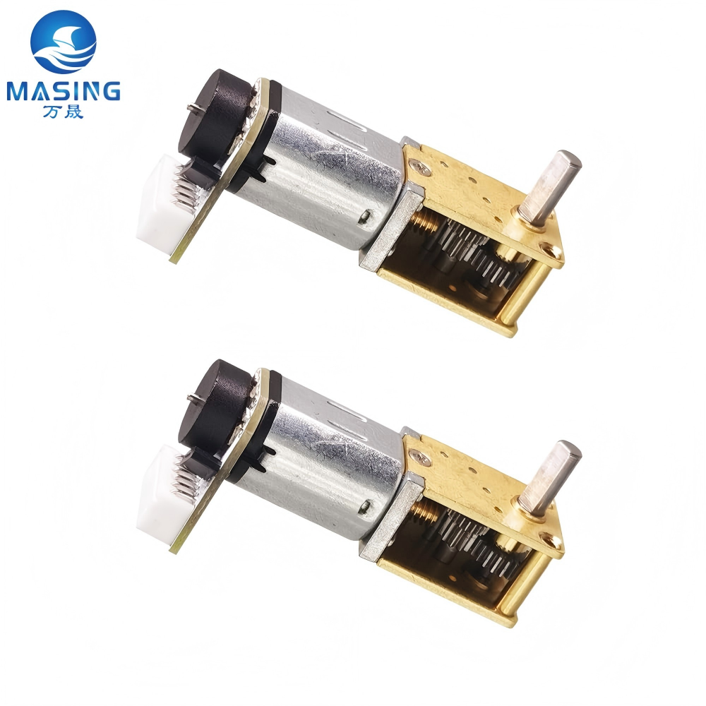 Right Angle DC Gear Motor 12V 200RPM with Encoder for Intelligent Vehicle Locks and Robots