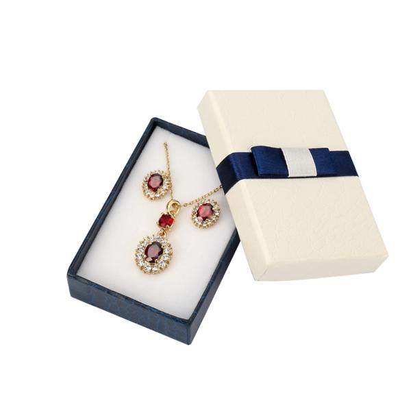 Luxury Packing Fancy Jewelry Box With Bowknot Customized PU Leather