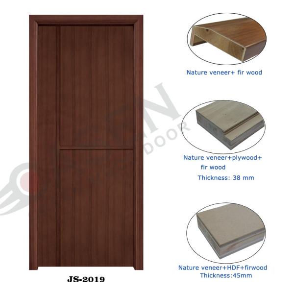 Sapele Plain MDF 90cm Solid Wood Flush Doors 6 Layer Painting For School