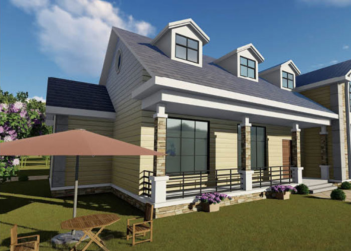 Оцинкованные стальные каркасные сэндвич-панели Prefab Light Steel Frame House Kits