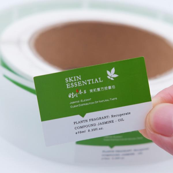 Etiquetas adhesivas adhesivas Pantone de vial de PVC blanco de 10 ml