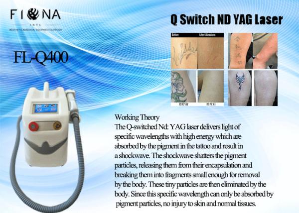 Q Switched Nd Yag Laser Tattoo Removal Machine For Tatoo / Eyebrow Removal