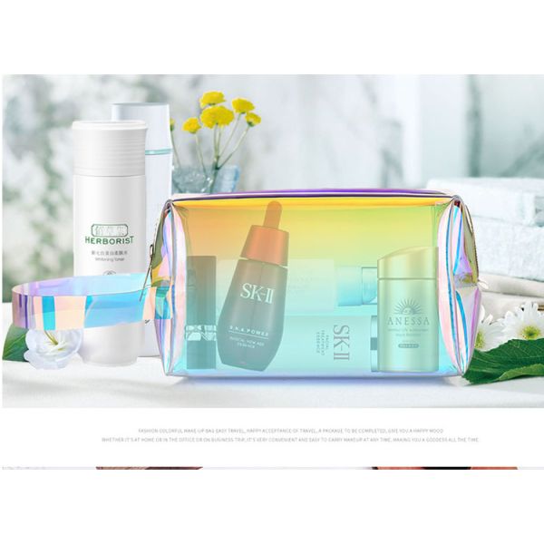 Transparent laser TPU cosmetic bag small portable lady ins wind super fire makeup bags with large capacity