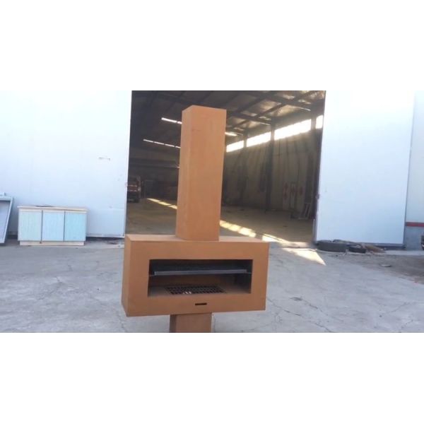 Freestanding Rusted Corten Steel Outdoor Fireplace Garden Warming