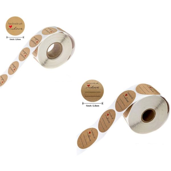 PS Version Printing Kraft Paper Custom Sticker Labels 0.04mm For Bakery Decoration