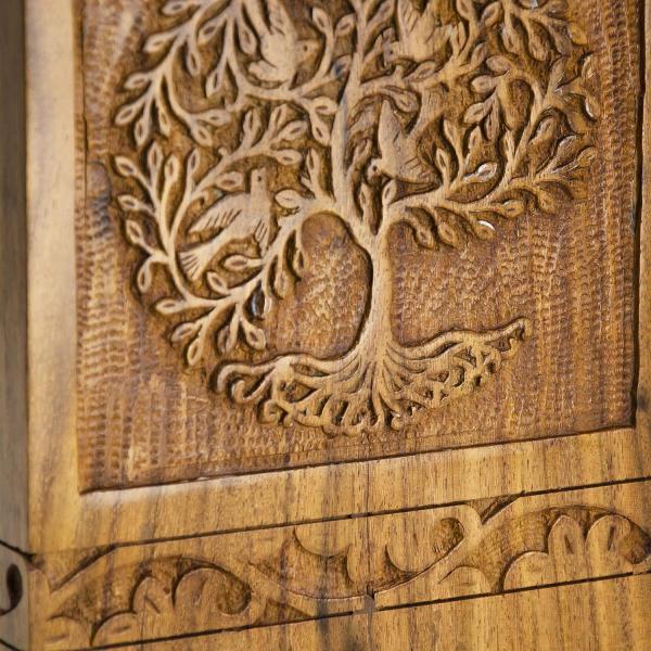 Handmade Rosewood Urn For Human Ashes | Tree Of Life Wooden Urns Hand-Crafted - Funeral Cremation Urn For Ashes