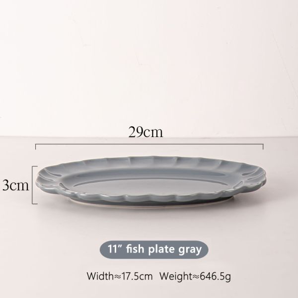 Long Plates Modern Ceramic Oval Plates For Restaurant Nordic Porcelain Tableware Set
