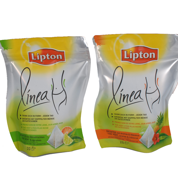 Грациозно изогнутый ЛЮБИМЧИК Lipton/мешки чая VMPET/PE упаковывая стоит Up/stand вверх по мешку для чая