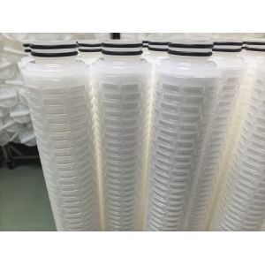 40-Inch PTFE Pleated Filter Cartridge with PTFE Membrane for High Flow Rate Chemical and High-Purity Liquid Filtration