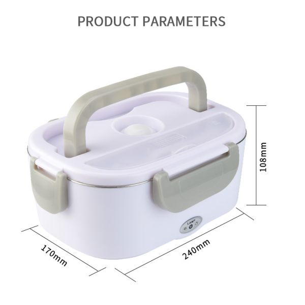 1.5L Capacity Stainless Steel Electric Food Warmer Lunch Box For Your On-the-Go Meals