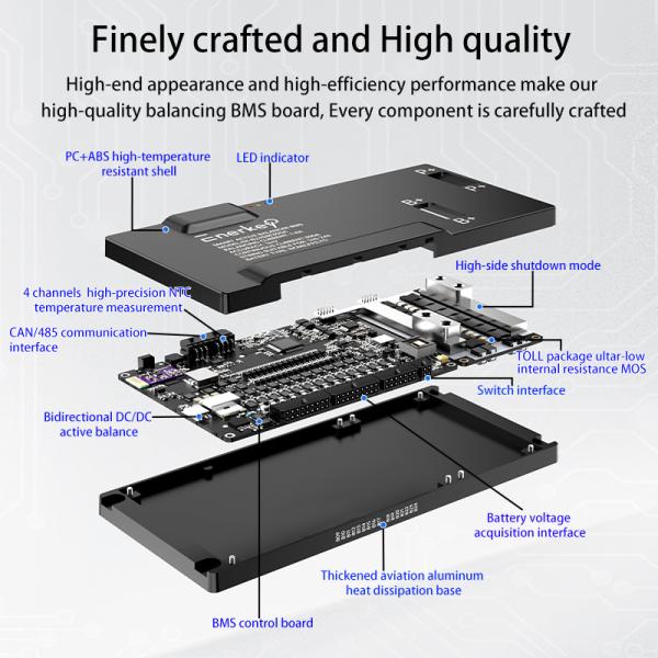 Battery Protection Board 16S-24S 200A 250A 300A BMS with 8A Active Balance BT/CAN/RS485 for Electric forklift Lifepo4 li-ion Battery