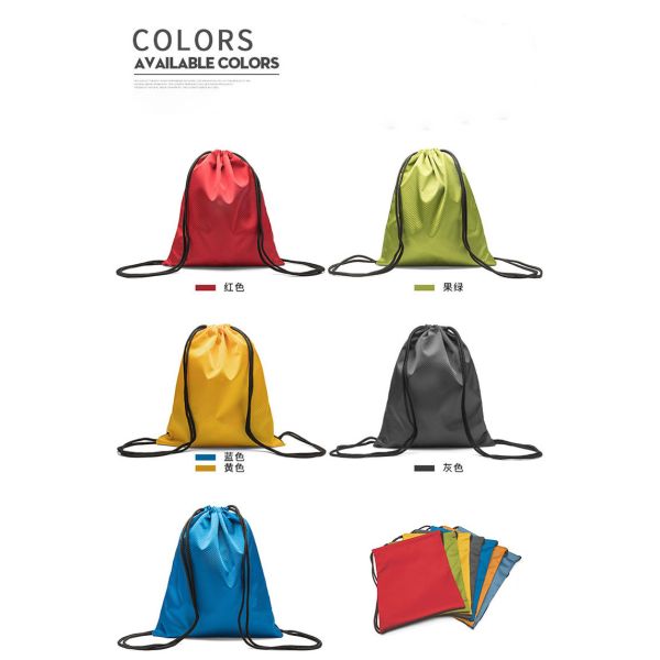 Water Resistant Drawstring Sports Backpack 600d Oxford Cloth Material Various Color