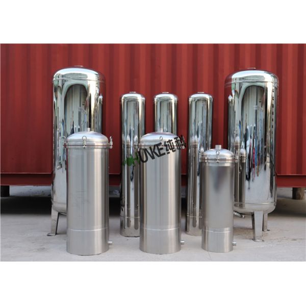 SS304 Stainless Steel Filter Housing / Water Mechanical Active Carbon Filter Vessel