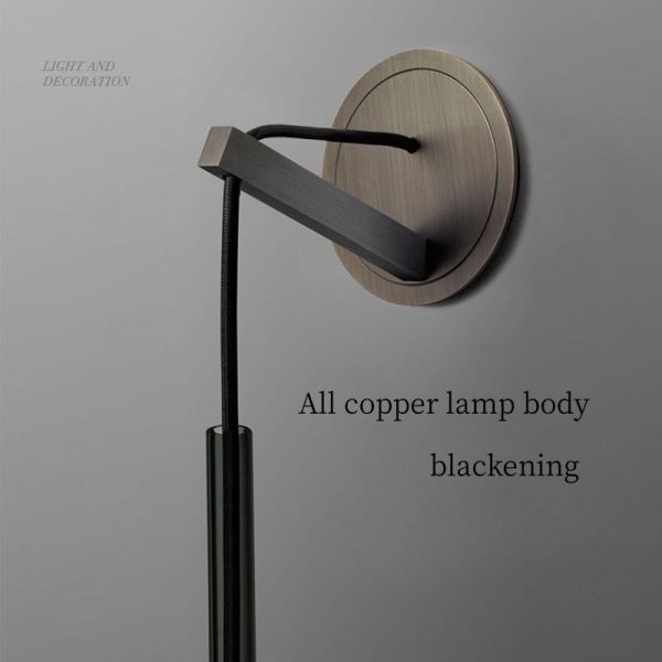 Современный одиночный роскошный свет стены ухода за больным спальни полностью серый цвет дыма привесной лампы ТВ меди