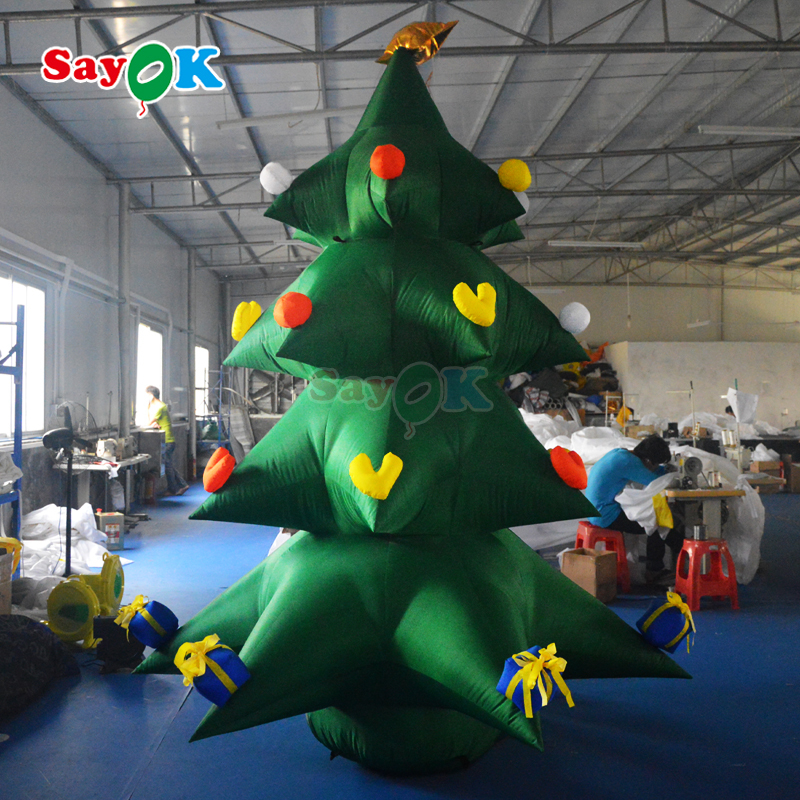 Customizable LED Inflatable Christmas Tree with Durable Oxford Cloth for Outdoor Holiday Decorations
