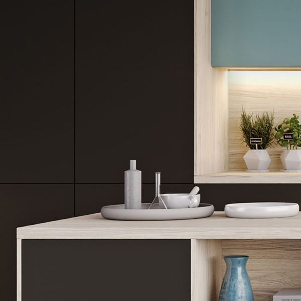 Modular White PVC Kitchen Cabinet Design For Apartment