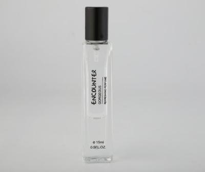Refillable 15ml Square Glass Vial Perfume Bottle Varioous Logo and Color OEM